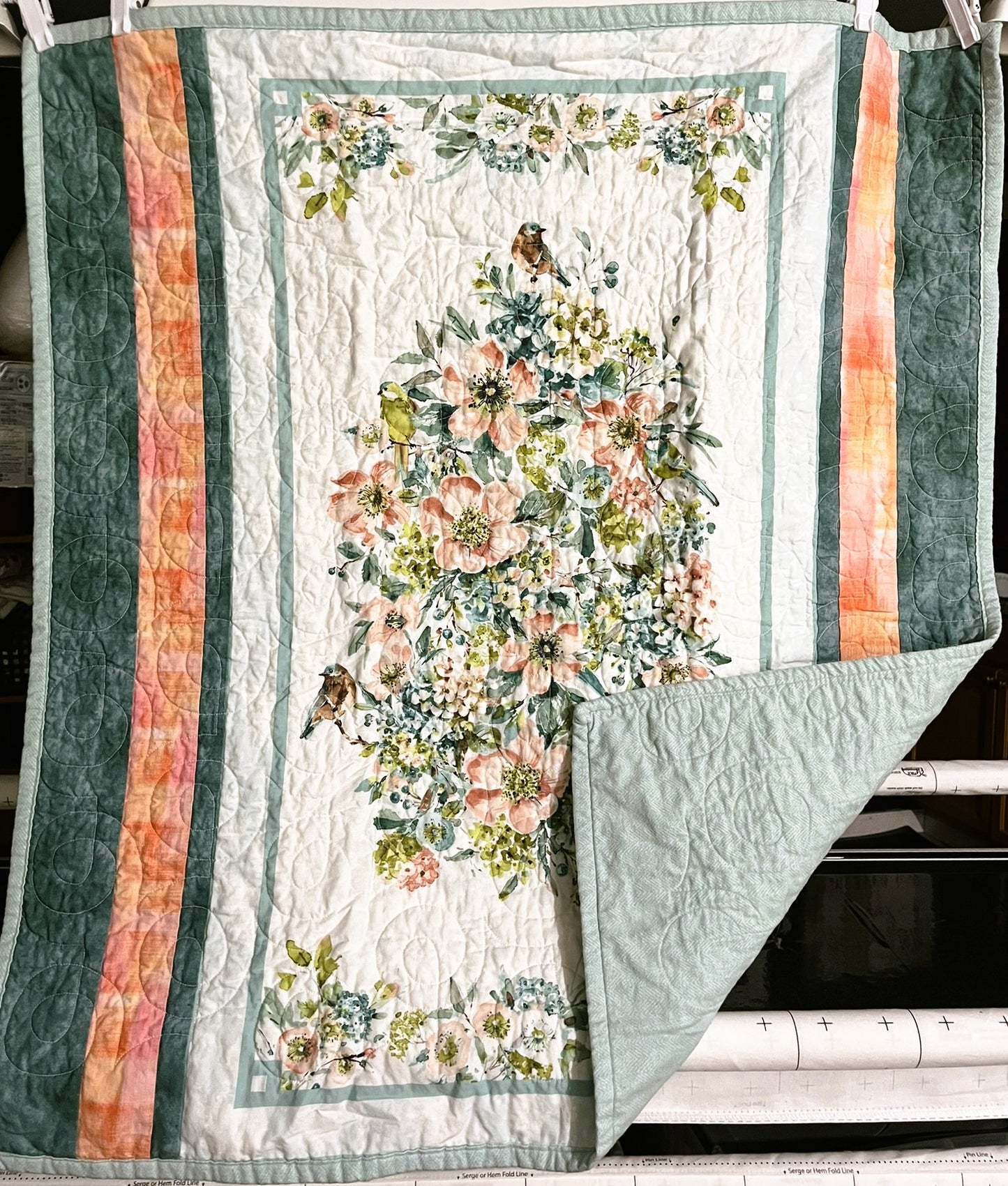 Quilted Lap Throw, Songbirds