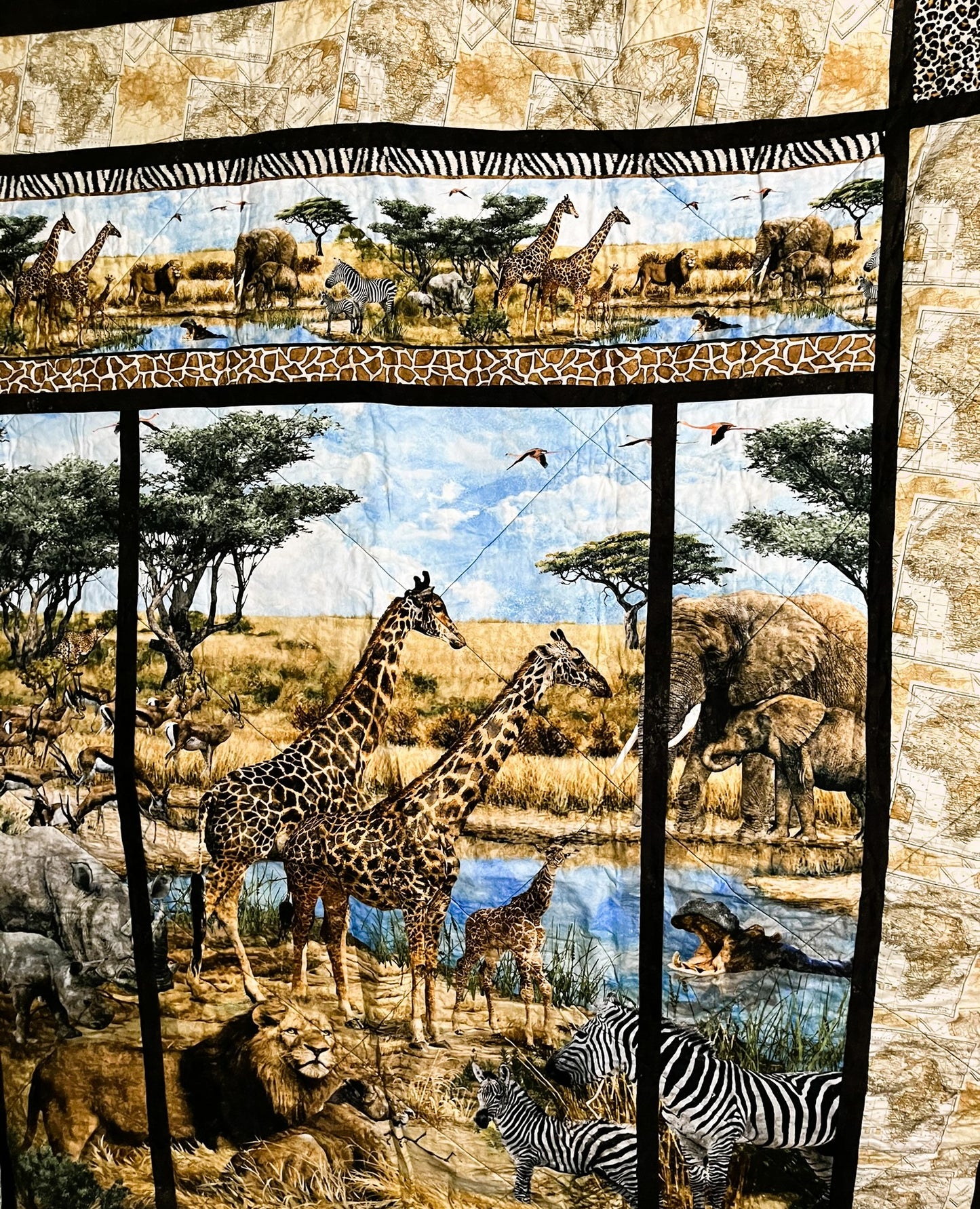 Quilted Oversize Throw, Safari
