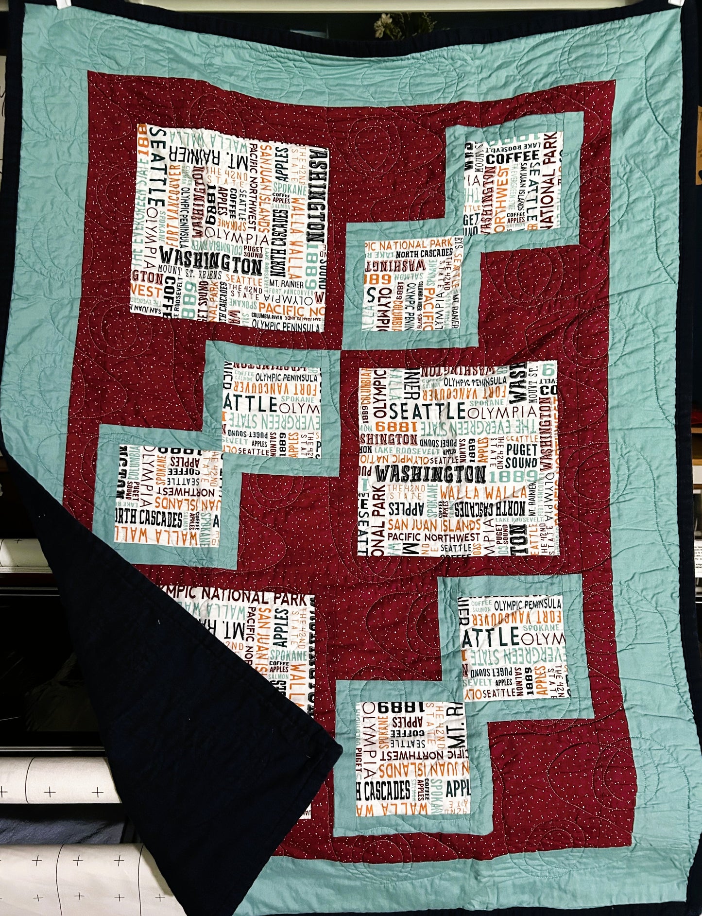 Quilted Lap Throw, Washington Theme
