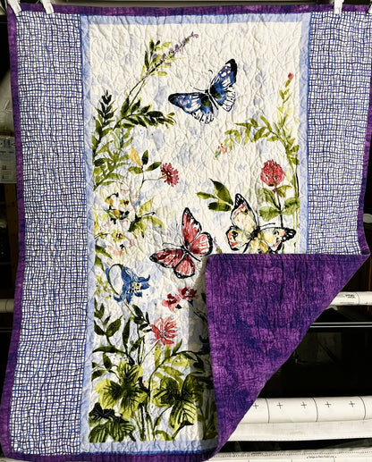 Quilted Lap Throw, Butterflies