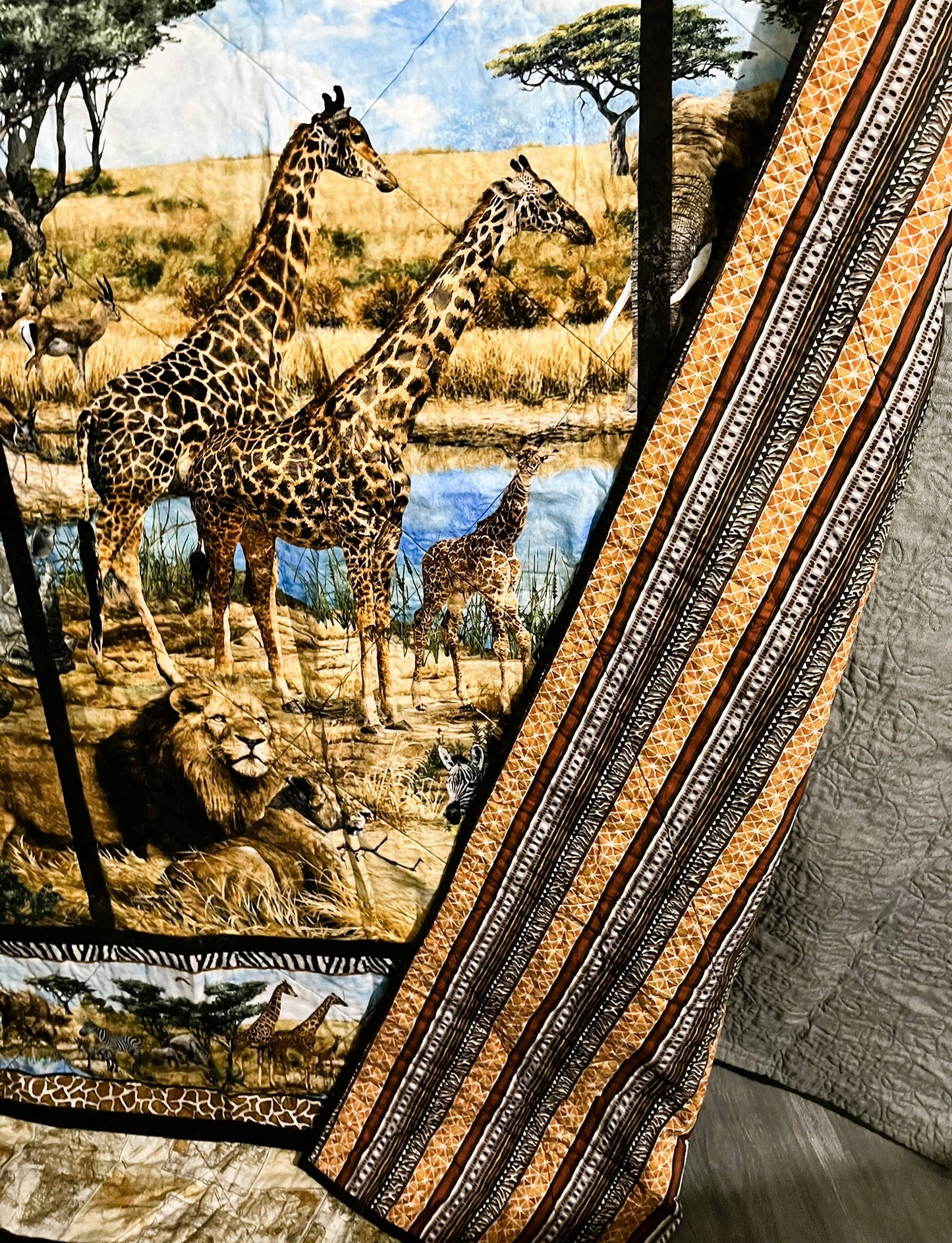 Quilted Oversize Throw, Safari