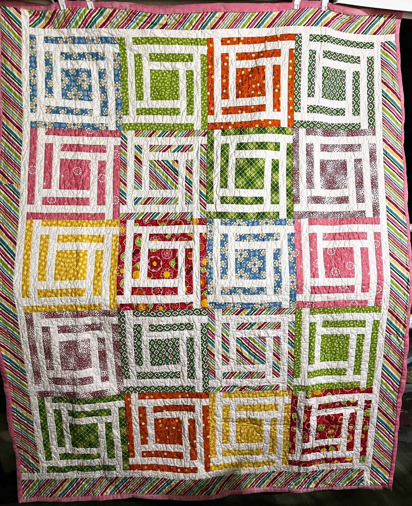 Quilted Oversize Throw, Pastel