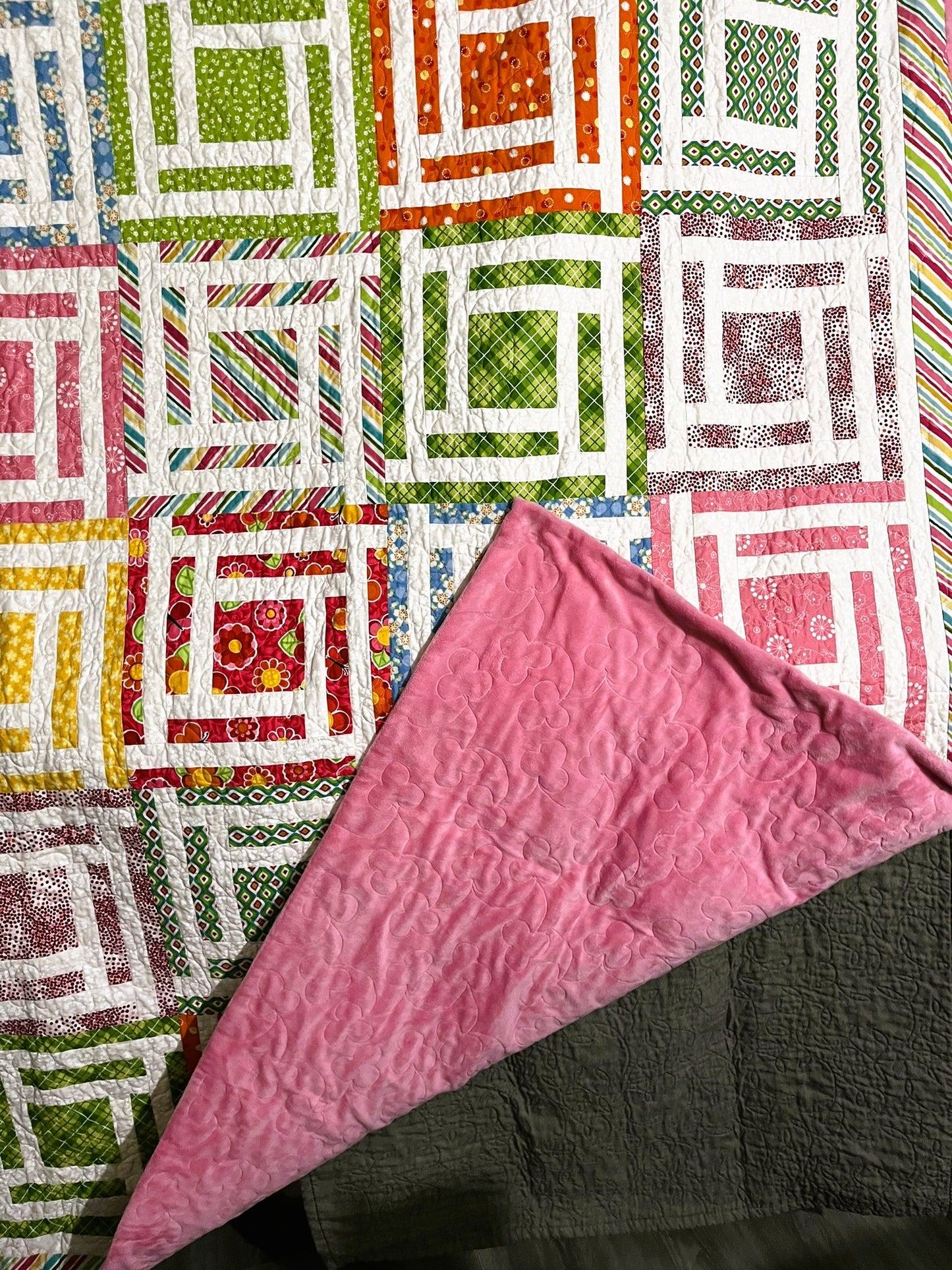 Quilted Oversize Throw, Pastel