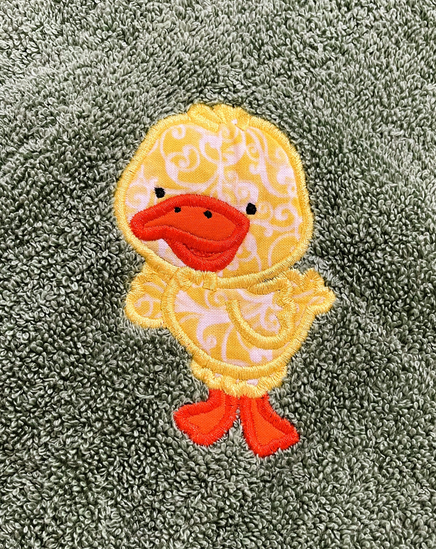 Hooded Towel, Green with Duck