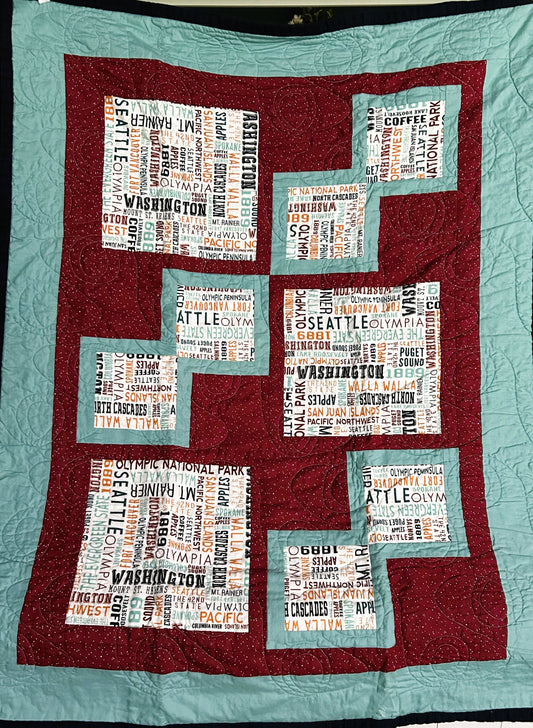 Quilted Lap Throw, Washington Theme