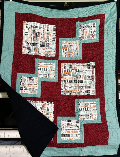 Quilted Lap Throw, Washington Theme