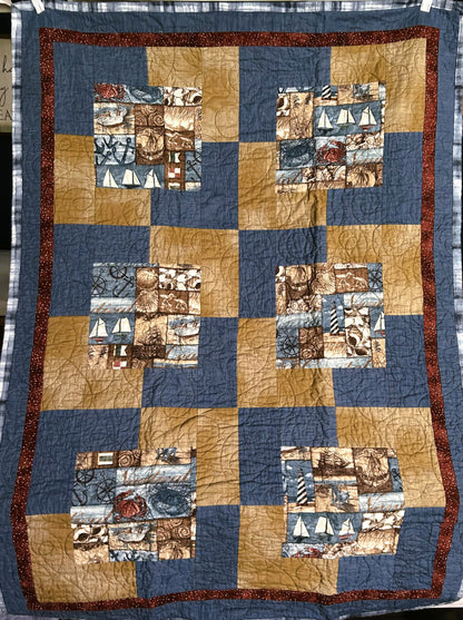 Quilted Lap Throw, Beach Theme