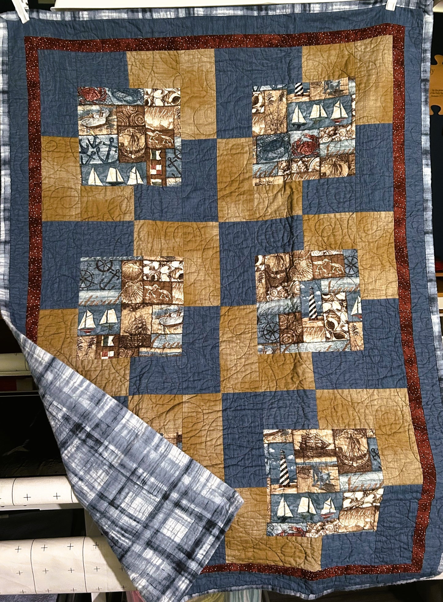 Quilted Lap Throw, Beach Theme