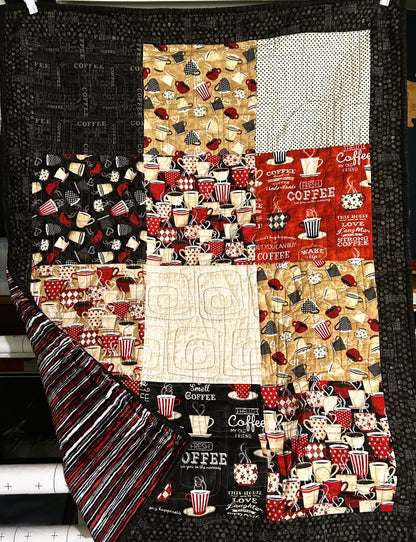 Quilted Lap Throw, Coffee Theme